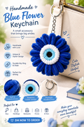 Handmade Blue Flower Keychain