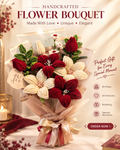 🌹 Handmade Red & Cream Flower Bouquet