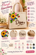 🌸 Personalized Handmade Floral Handbag