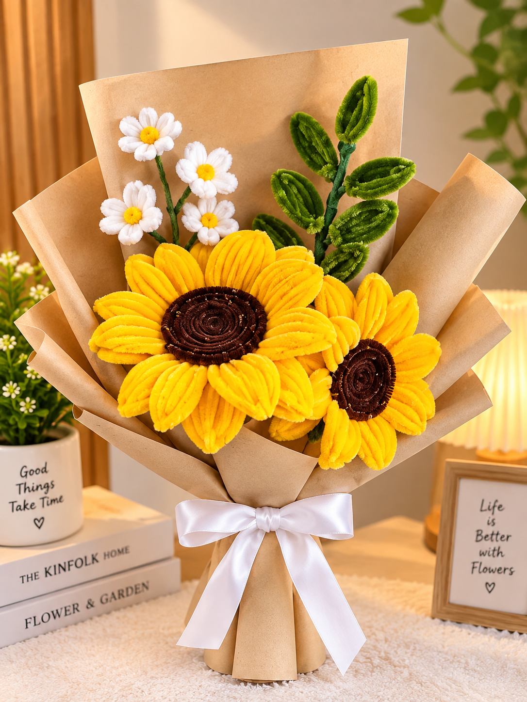Sunny Bloom Yellow Sunflower Bouquet – Handmade Artificial Flower Gift