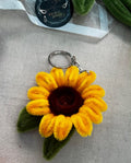Handmade Sunflower Keychain – Cute Mini Floral Keyring Gift