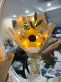 Sunshine Daisy LED Bouquet – Handmade Artificial Flower Bouquet with Fairy Lights